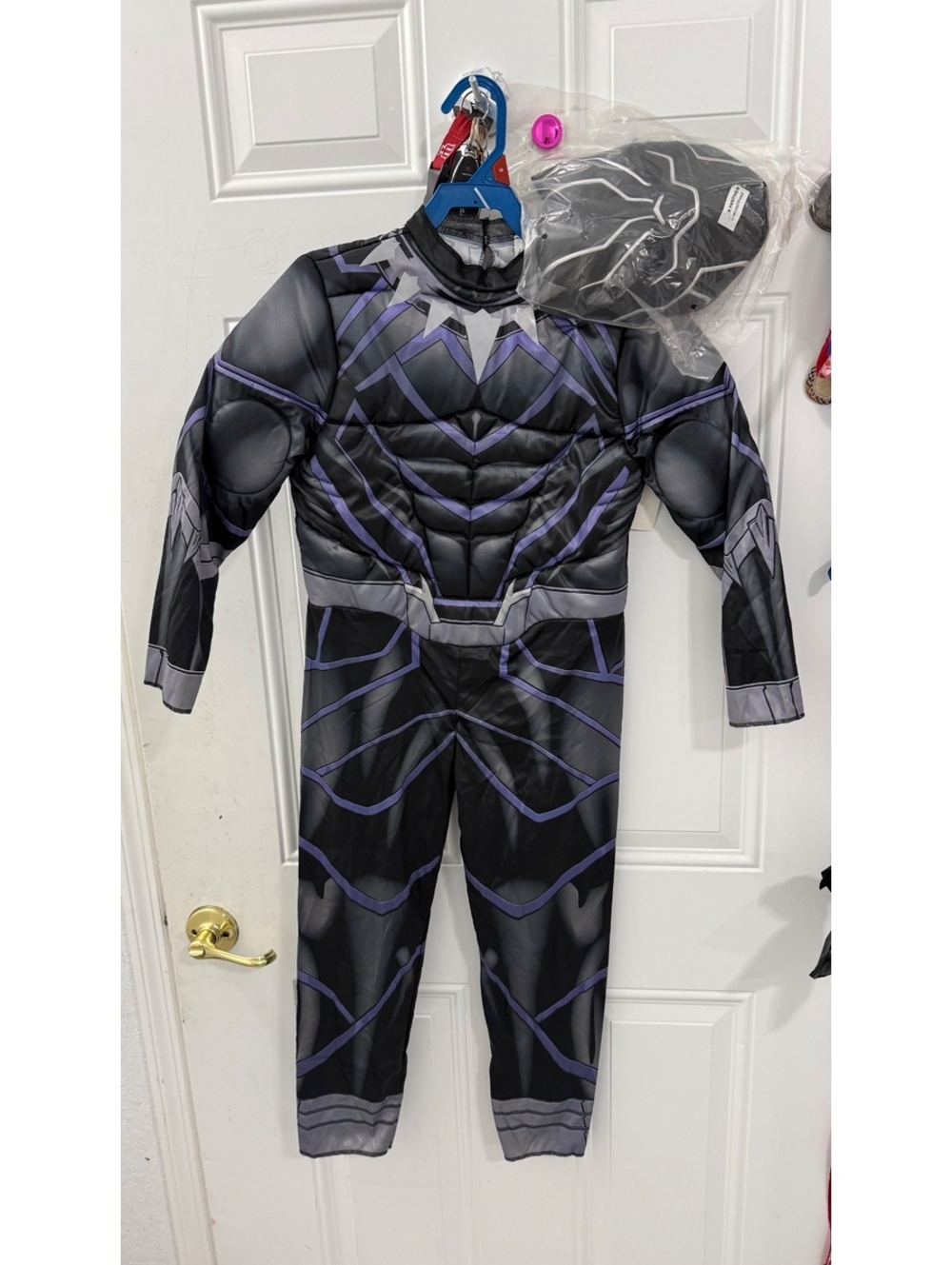 Avengers Kids Black Panther Halloween Costume Jumpsuit Mask 8-10 Medium Boys